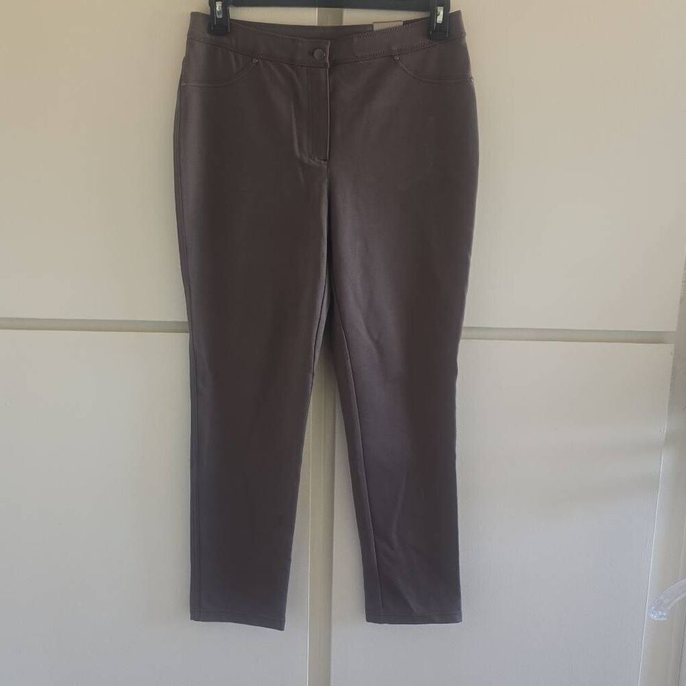 Chico's Ponte Faux Pocket Pant Basic Shitake, 1 Short, NWT